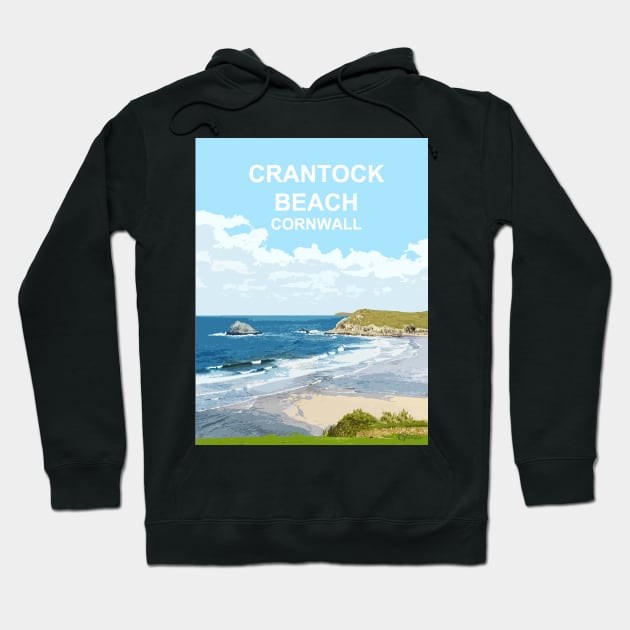 Crantock Beach Cornwall. Cornish gift. Kernow landscape Hoodie by BarbaraGlebska